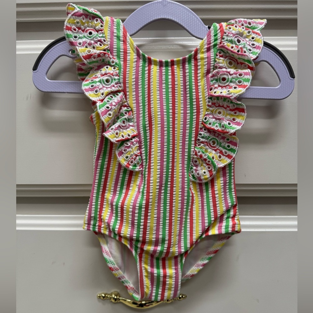 Little Me Stripe Ruffle One Piece Swimsuit 6-9M